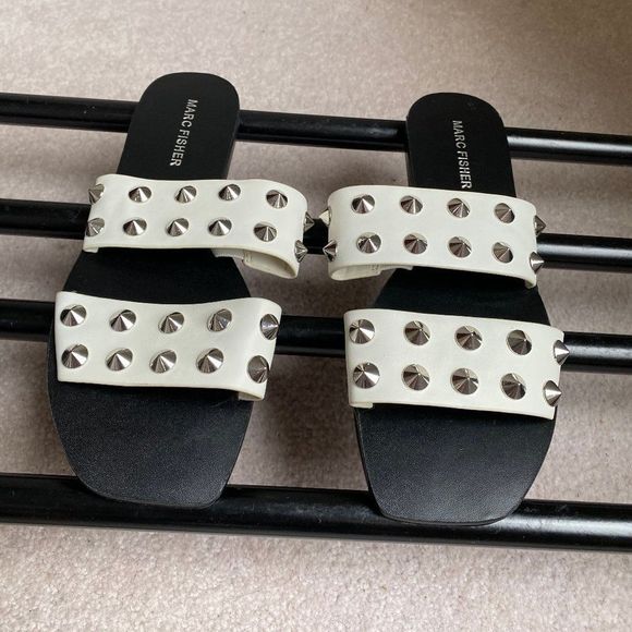 MARC FISHER Women Bolive Studded Slide Sandals - NEW NWOB - Picture 2 of 9